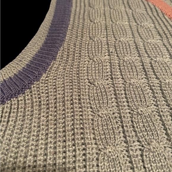 VTG HUK-A-POO Acrylic Knit Sweater Vest Gray Pink Women’s Size L Sleeveless EUC - Picture 2 of 8